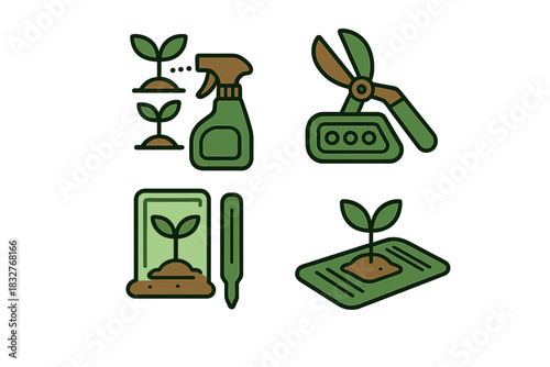 Gardening tools and techniques for nurturing young plants indoors and outdoors