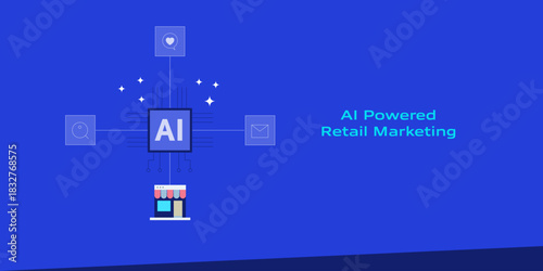 New business retail shop integrated with AI technology, leveraging marketing automation to accelerate online visibility and digital growth strategy.