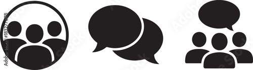 User group profile icon team members concept silhouette symbol outline design element vector graphic