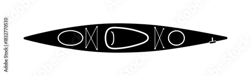 Minimalist Kayak Silhouette Icon
