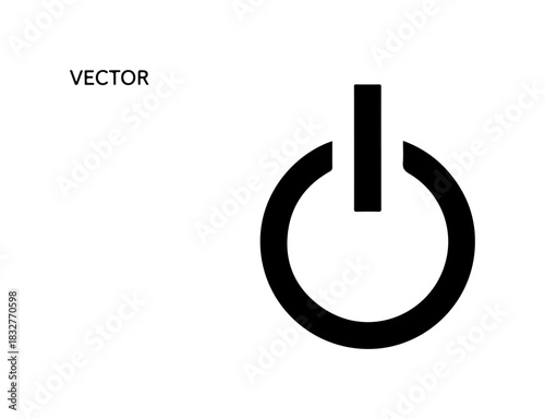 Black Power Button Vector Icon