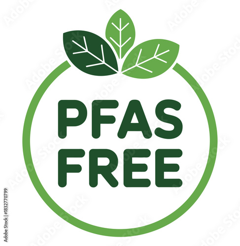 PFAS Free certification logo with leaves symbol