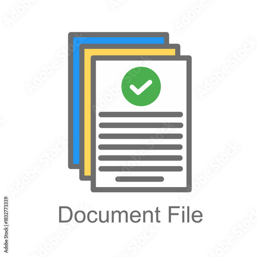Document File Icon with Check Mark