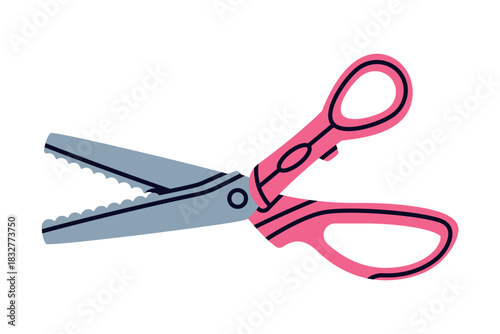 Pair of Scissors as Hand-operated Shearing Tool Vector Illustration