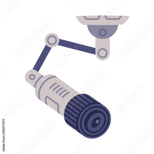 Wireless Security Camera as Closed-circuit Television Transmitting Video and Audio Signal Vector Illustration