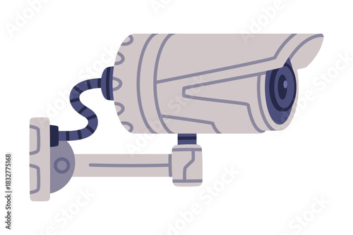 Wireless Security Camera as Closed-circuit Television Transmitting Video and Audio Signal Vector Illustration