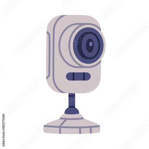 Wireless Security Camera as Closed-circuit Television Transmitting Video and Audio Signal Vector Illustration