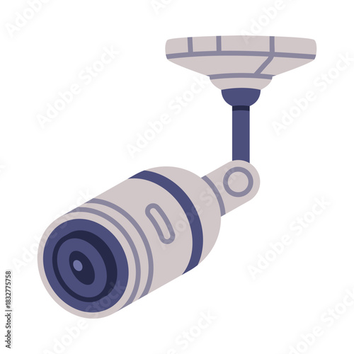 Wireless Security Camera as Closed-circuit Television Transmitting Video and Audio Signal Vector Illustration