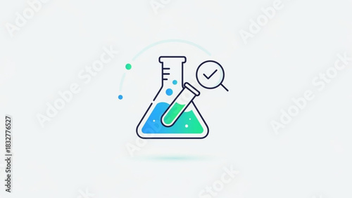 Laboratory research and development icon for scientific experiments and analysis process