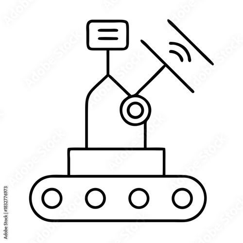 Illustration of a rover with antenna and display screen on transparent background