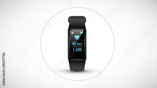 Fitness tracker health monitor: heart rate, steps, bpm, calorie counter and sleep analysis wearable device