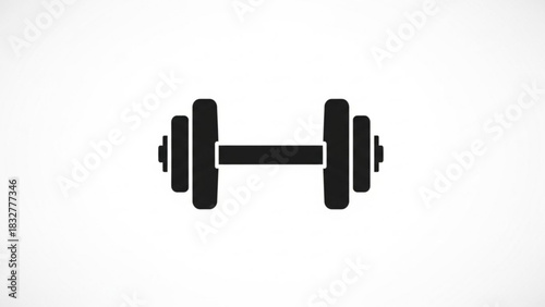 Dumbbell weight lifting fitness gym exercise workout training strength equipment muscle icon vector graphic