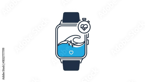 Smartwatch health tracker fitness app heart rate monitor water resistance technology for athletes design