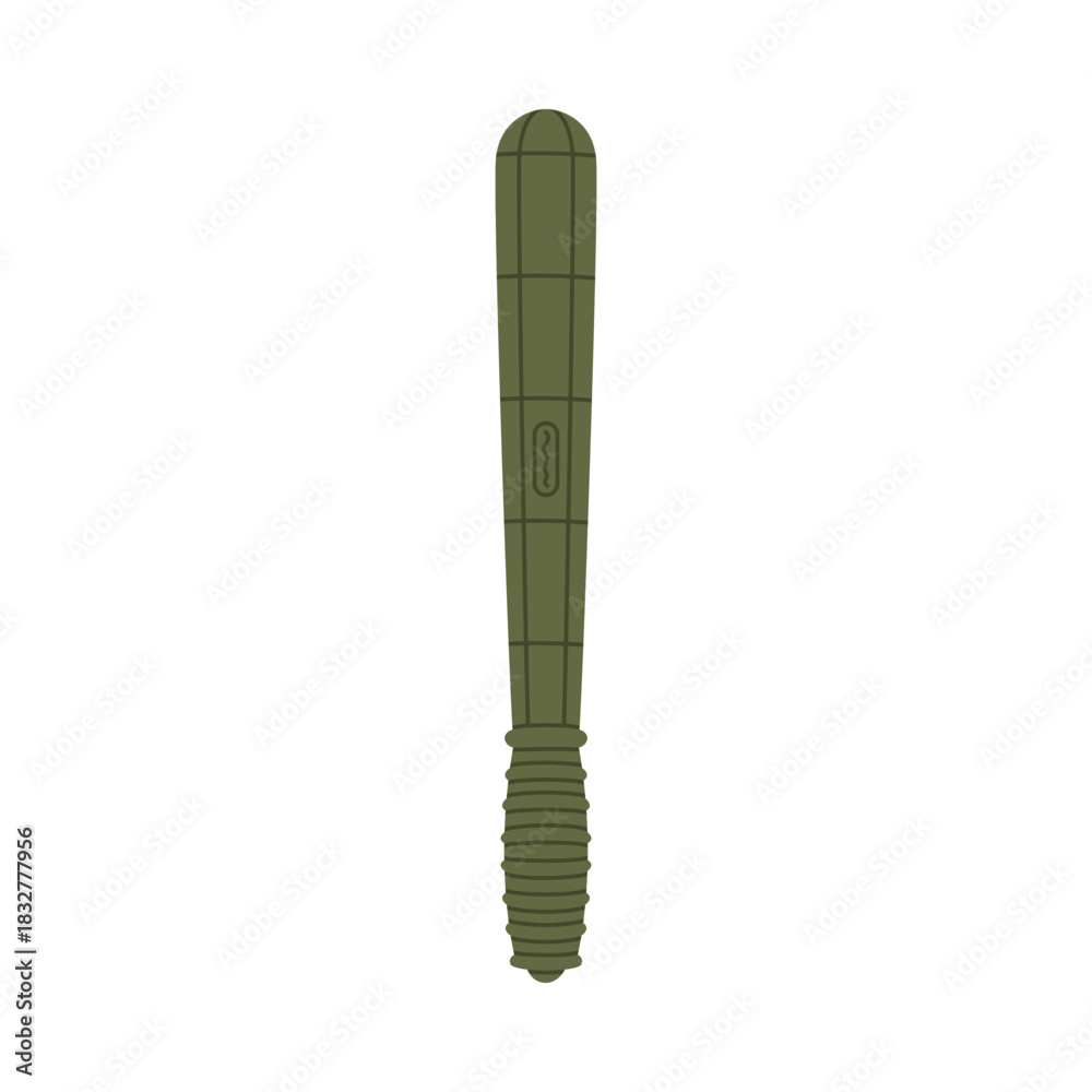 Obraz premium Baton as Self-defense Tool and Equipment for Protection Vector Illustration