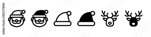 サンタ・トナカイのアイコンセット