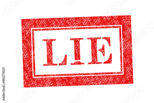 Vector red rubber stamp text Lie isolated on the white background.