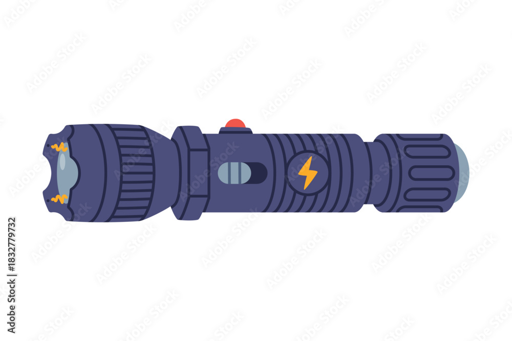 Naklejka premium Stun Gun as Self-defense Tool and Equipment for Protection Vector Illustration