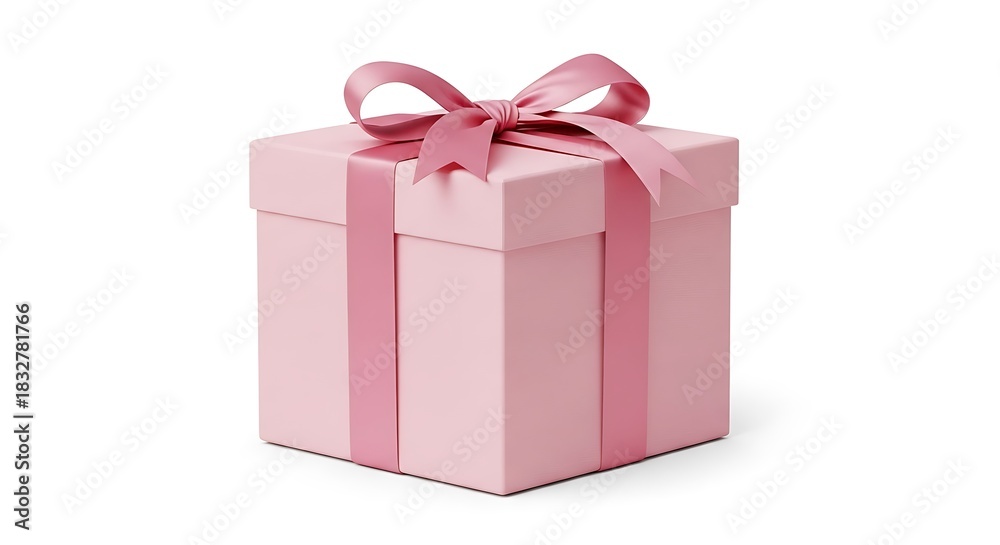 Fototapeta premium Elegant Pink Gift Box with Ribbon Perfect for Celebrations and Special Occasions