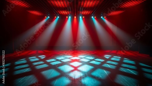 Dynamic Red Blue Stage Lights Concert Event Isolated background