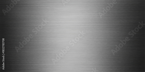 Brushed silver metal texture plate with a gray metallic pattern surface and shiny reflection