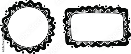 Hand drawn frames with decorative borders for text or images