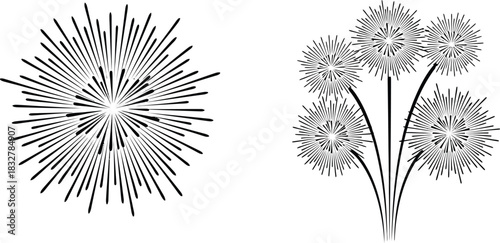 Elegant fireworks display vector illustration for celebrations and festive events