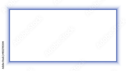 Glowing Blue Rectangular Frame Element on Black Background