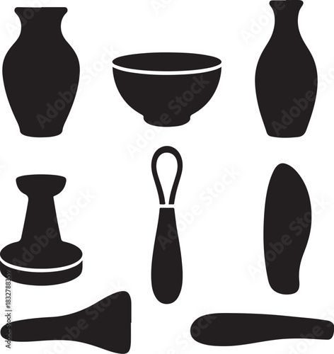 Pottery Ceramics Silhouette Bundle.eps