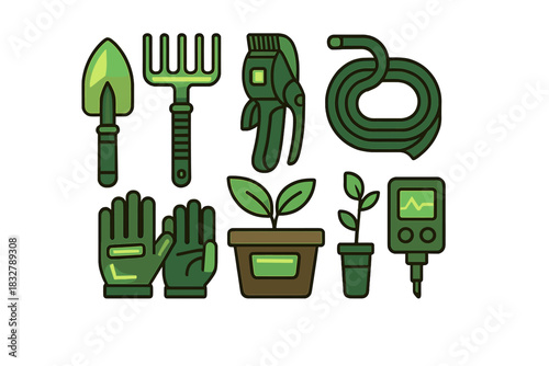 Gardening tools and equipment arranged neatly, highlighting essential gardening items for every gardener