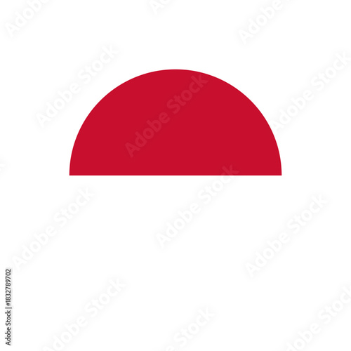 Greenlandic Red and White circle emblem. Greenland flag element