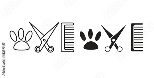 Pet grooming icon. filled flat sign for mobile concept and web design
