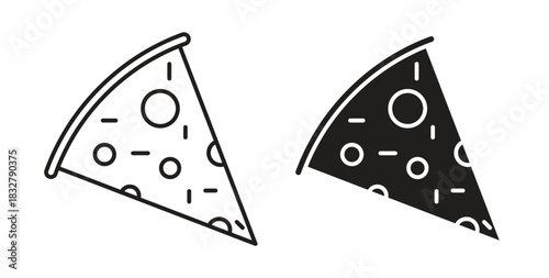 Pizza slice icon. filled flat sign for mobile concept and web design