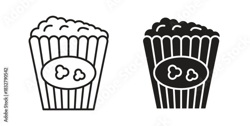 Popcorn icon. filled flat sign for mobile concept and web design
