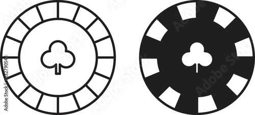 Poker chip icon. filled flat sign for mobile concept and web design