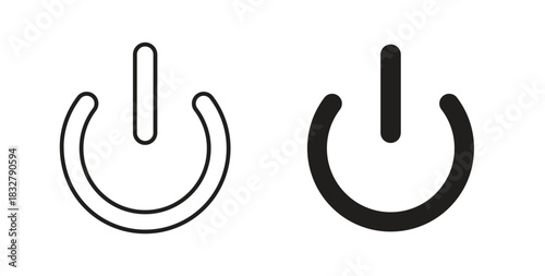 Power icon. filled flat sign for mobile concept and web design