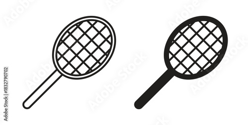 Racquet icon. filled flat sign for mobile concept and web design