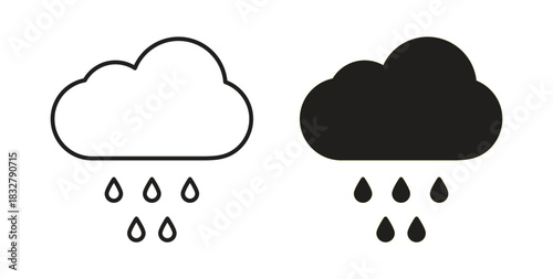 Rain icon. filled flat sign for mobile concept and web design