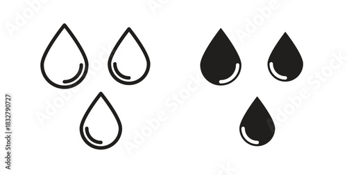 Raindrops icon. filled flat sign for mobile concept and web design