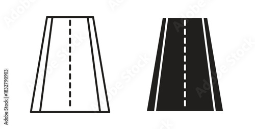 Road icon. filled flat sign for mobile concept and web design