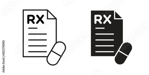 RX icon. filled flat sign for mobile concept and web design