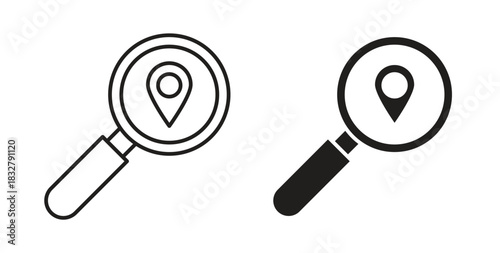 Search Location icon. filled flat sign for mobile concept and web design