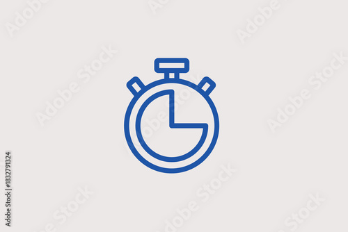  clock illustration in line style design. Vector illustration.	