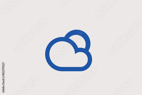 cloud illustration in line style design. Vector illustration.	