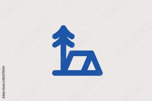 tent illustration in line style design. Vector illustration.	