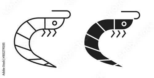 Shrimp icon. filled flat sign for mobile concept and web design