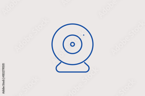 webcam illustration in line style design. Vector illustration.	