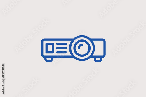 projector  illustration in line style design. Vector illustration.	