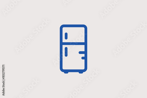 refrigerator illustration in line style design. Vector illustration.	