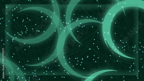 Abstract green background with stars.