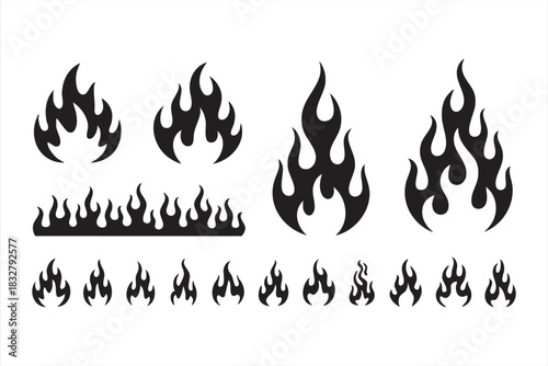 Flame and fire graphics for bold visual branding and dynamic layout elements